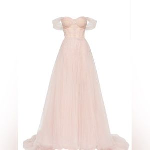 Milla Misty Rose Long off-the-shoulder maxi dress